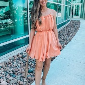 BRAND NEW Flowy Summer Dress / coral-melon color